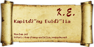 Kapitány Eulália névjegykártya